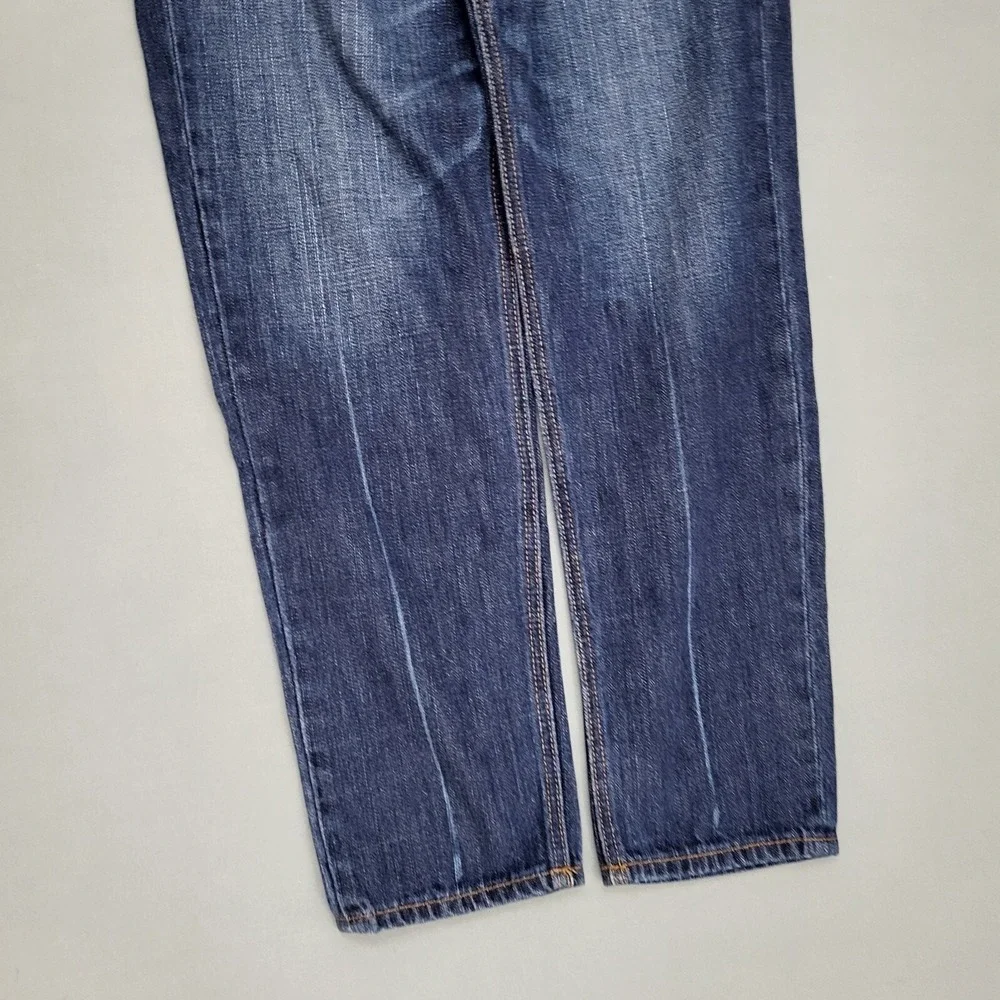 American Eagle Vintage Hi-Rise Button Fly Straight Leg Jeans Dark Wash Womens 4‎